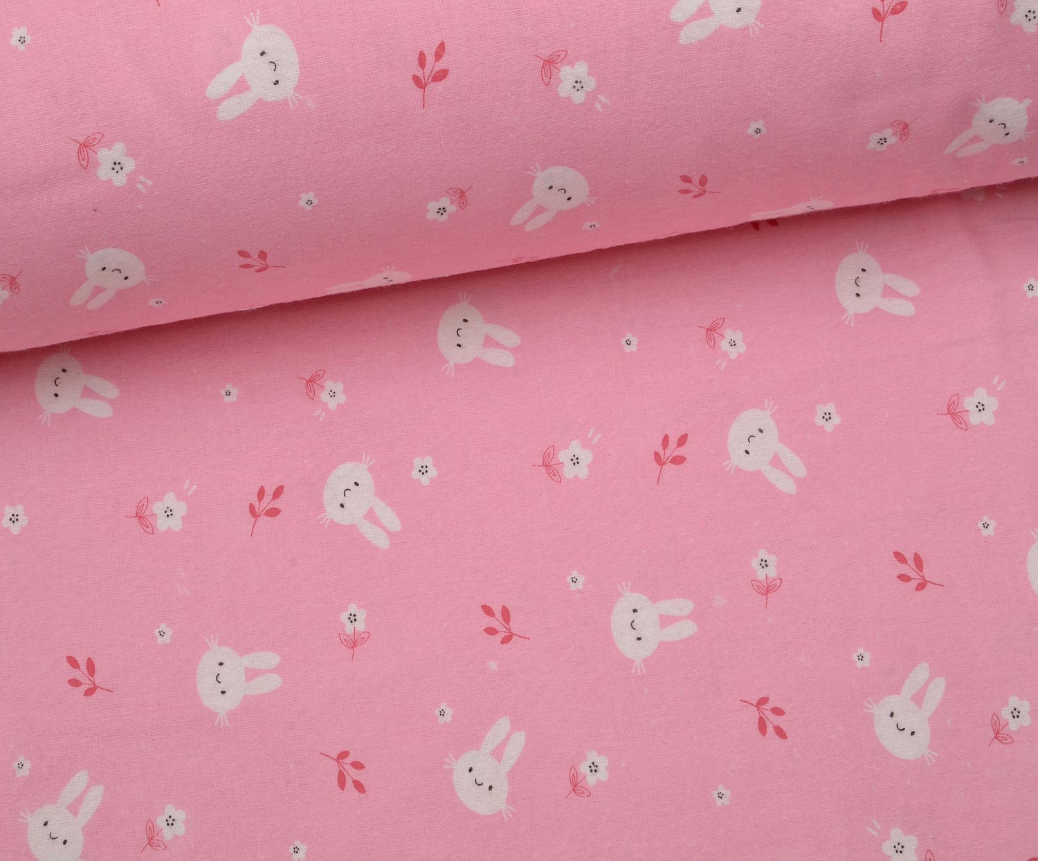 FLANEL TATLI TAVŞAN PAZEN KUMAŞ - ŞEKER PEMBE