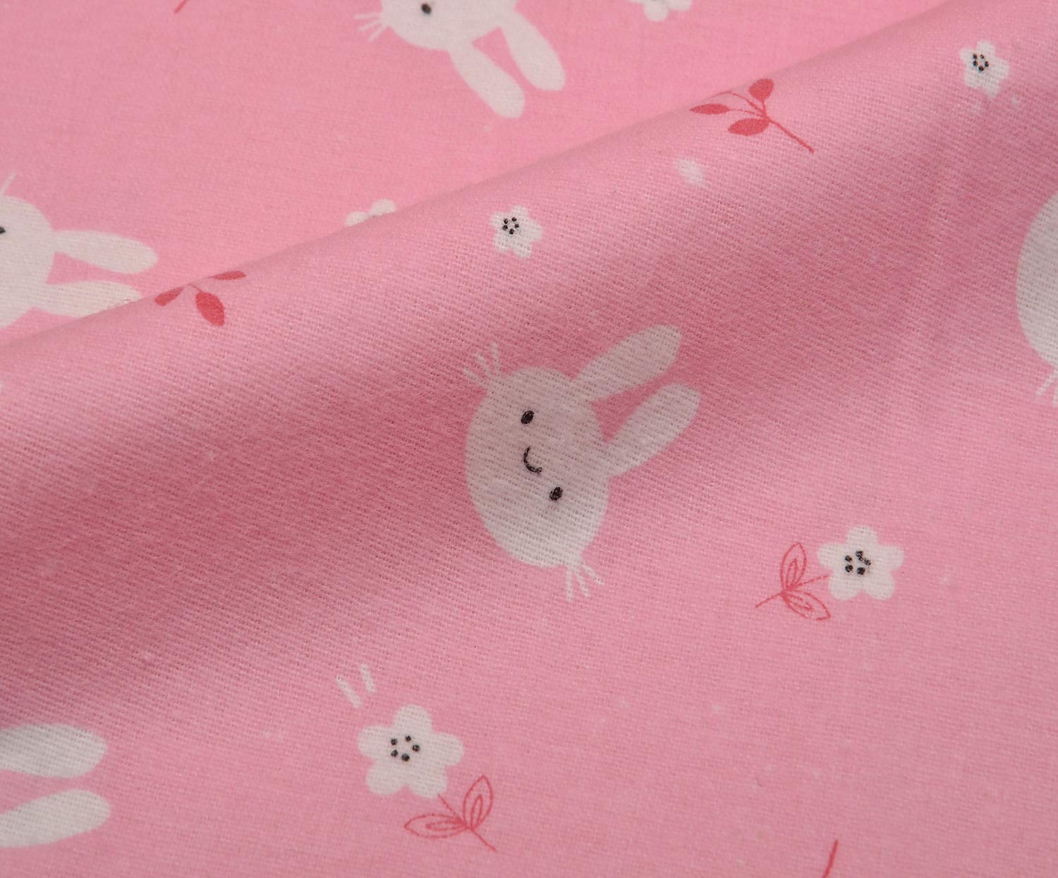 FLANEL TATLI TAVŞAN PAZEN KUMAŞ - ŞEKER PEMBE