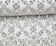 FLANEL ETNİK DESENLİ PAZEN KUMAŞ - GRİ