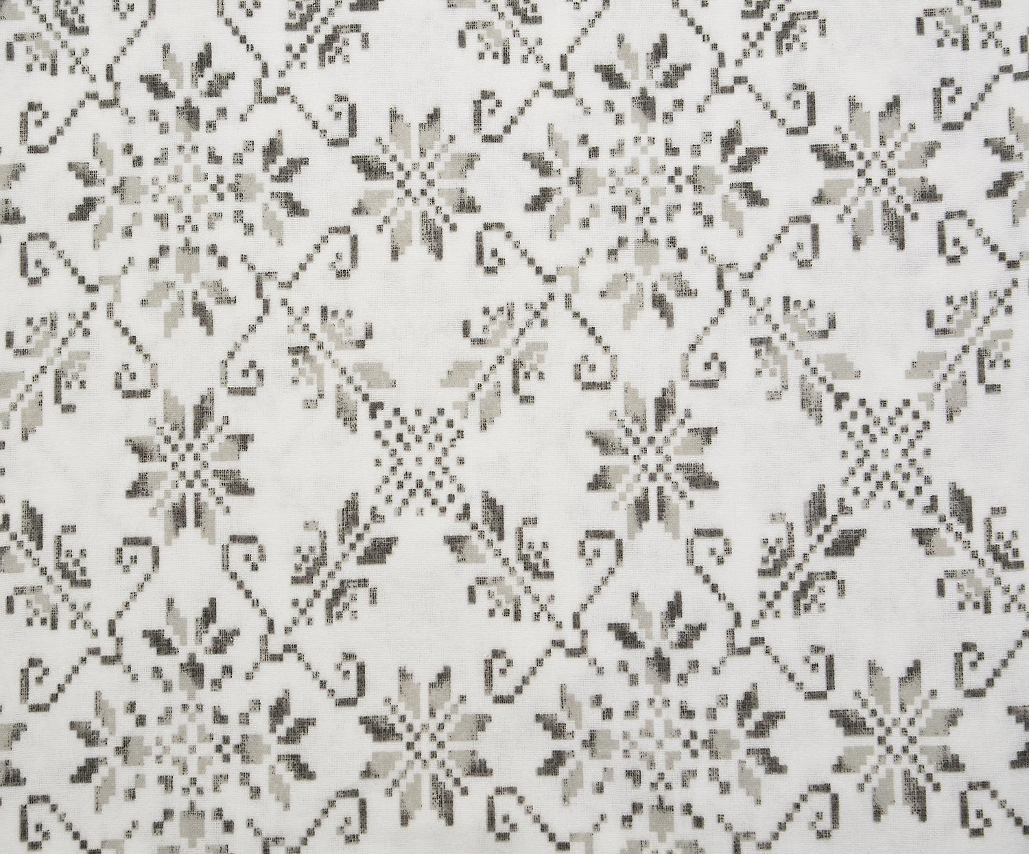 FLANEL ETNİK DESENLİ PAZEN KUMAŞ - GRİ