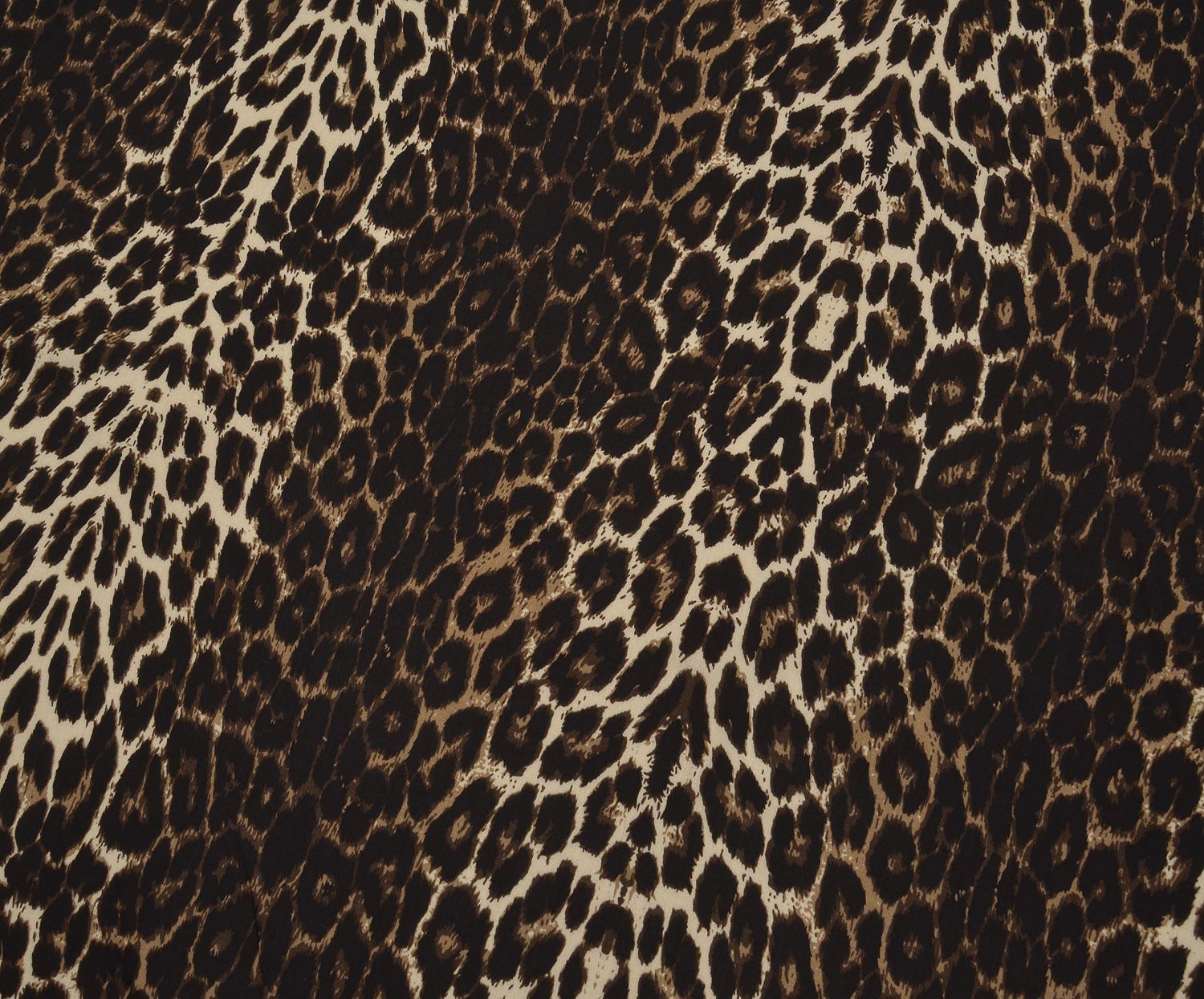 LEOPAR DESENLİ VİSKON KUMAŞ - KAHVE
