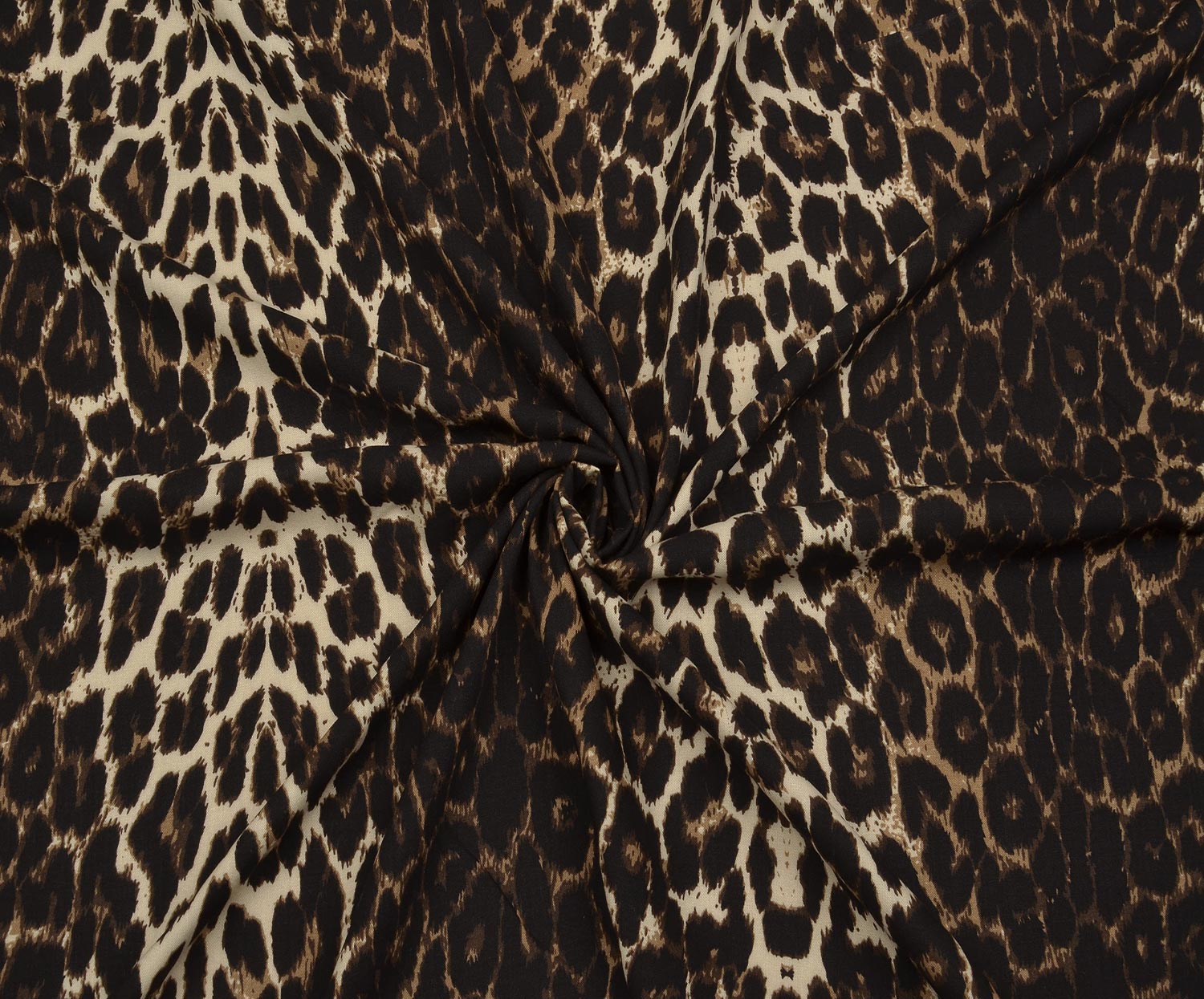 LEOPAR DESENLİ VİSKON KUMAŞ - KAHVE