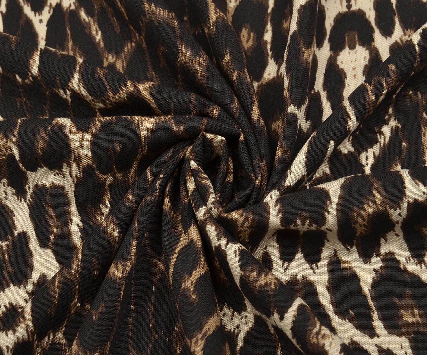 LEOPAR DESENLİ VİSKON KUMAŞ - KAHVE