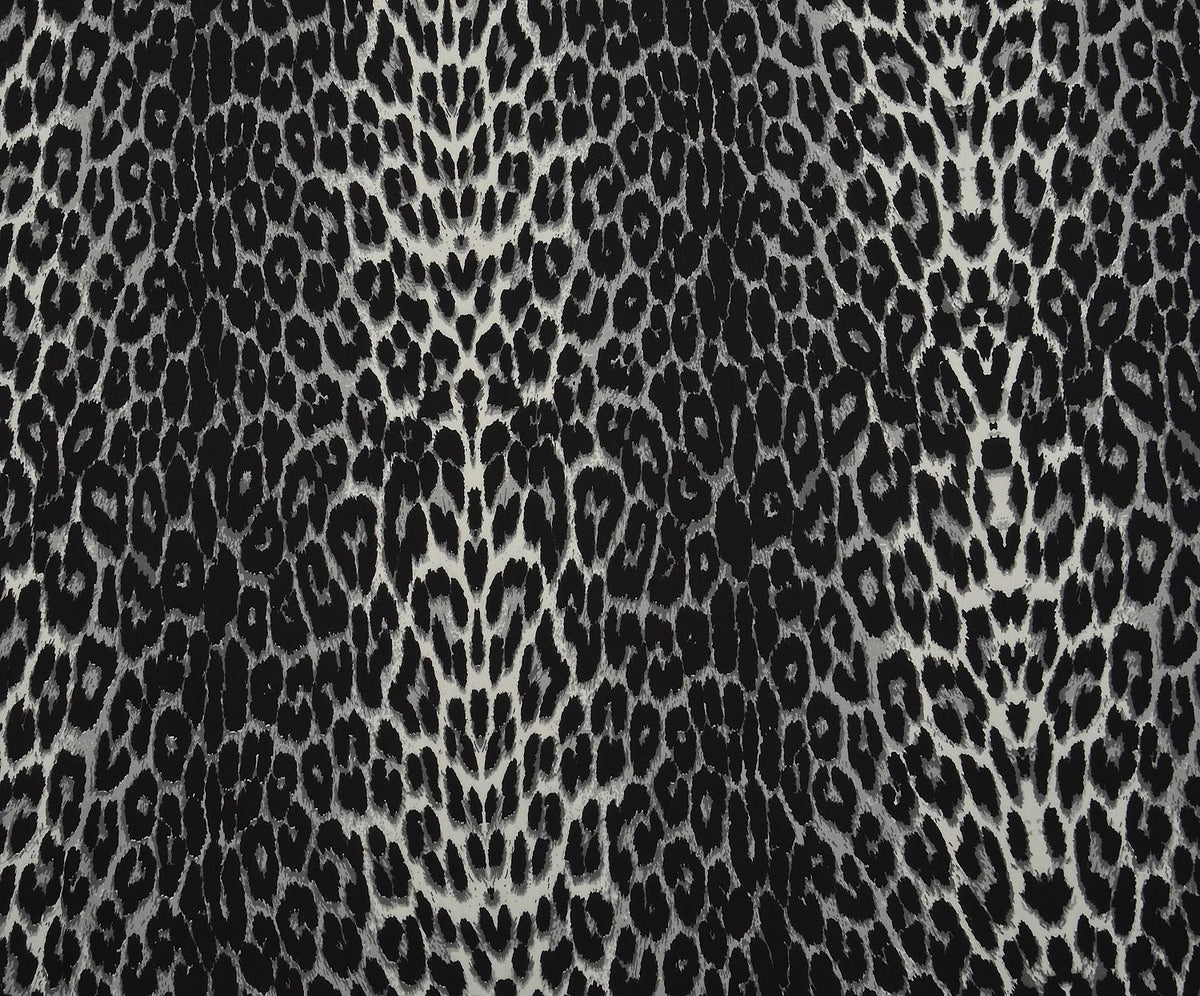 LEOPAR DESENLİ VİSKON KUMAŞ - ANTRASİT