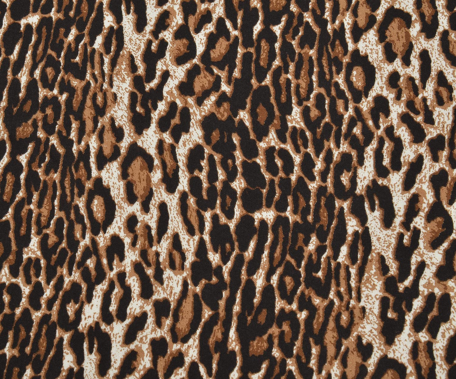 LEOPAR DESENLİ VİSKON KUMAŞ - KAHVE