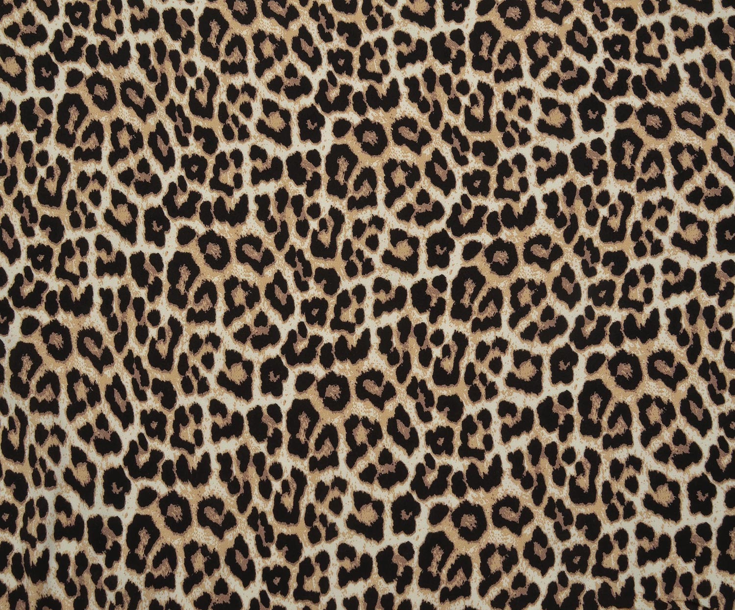 LEOPAR DESENLİ KREP VİSKON KUMAŞ - KAHVE