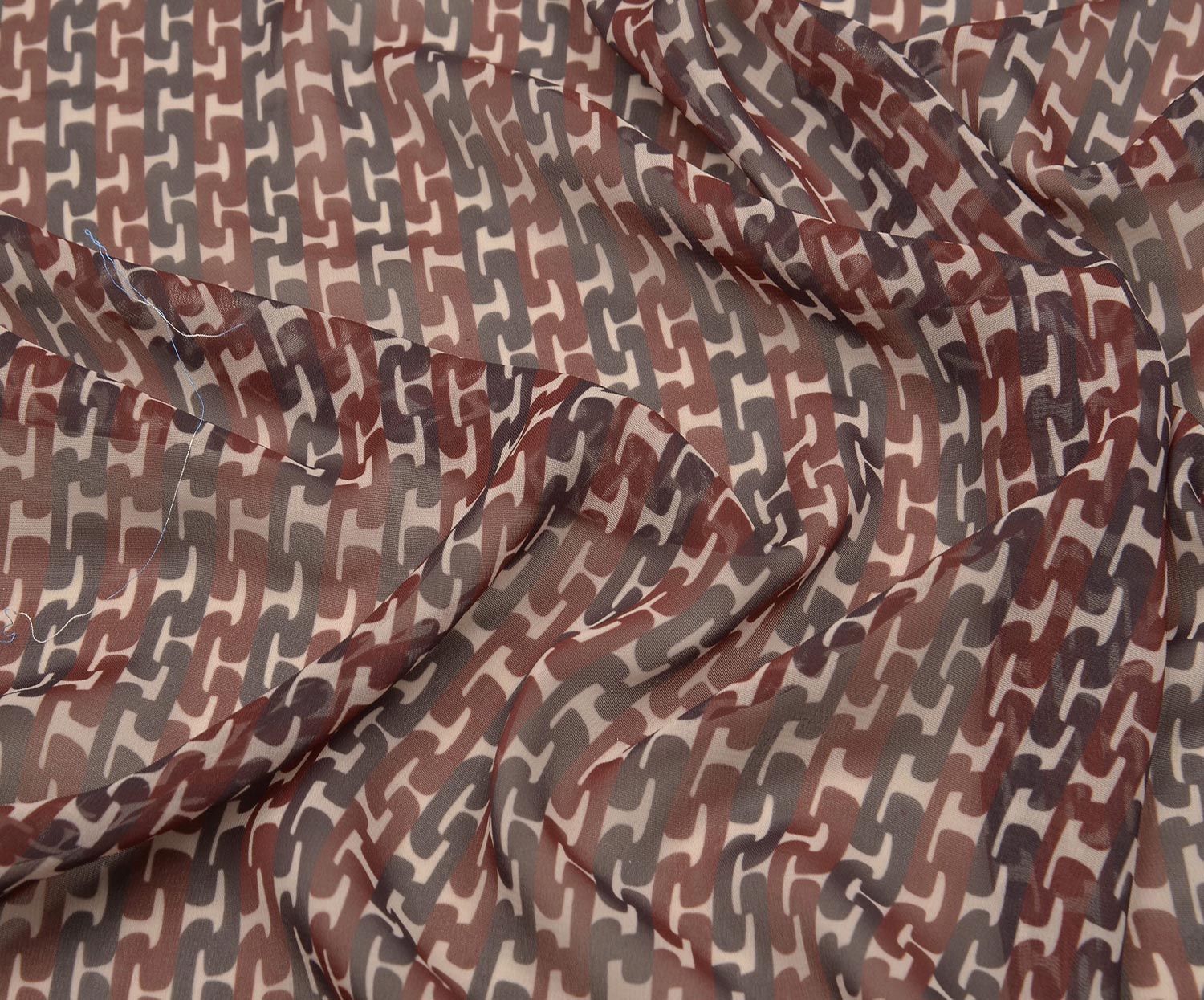 DESENLİ  ŞİFON KUMAŞ - BORDO