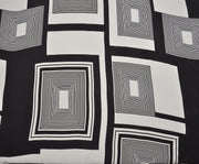 GEOMETRİK DESENLİ VİSKON KUMAŞ - GRİ