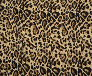 LEOPAR DESENLİ KREP VİSKON KUMAŞ - BEJ