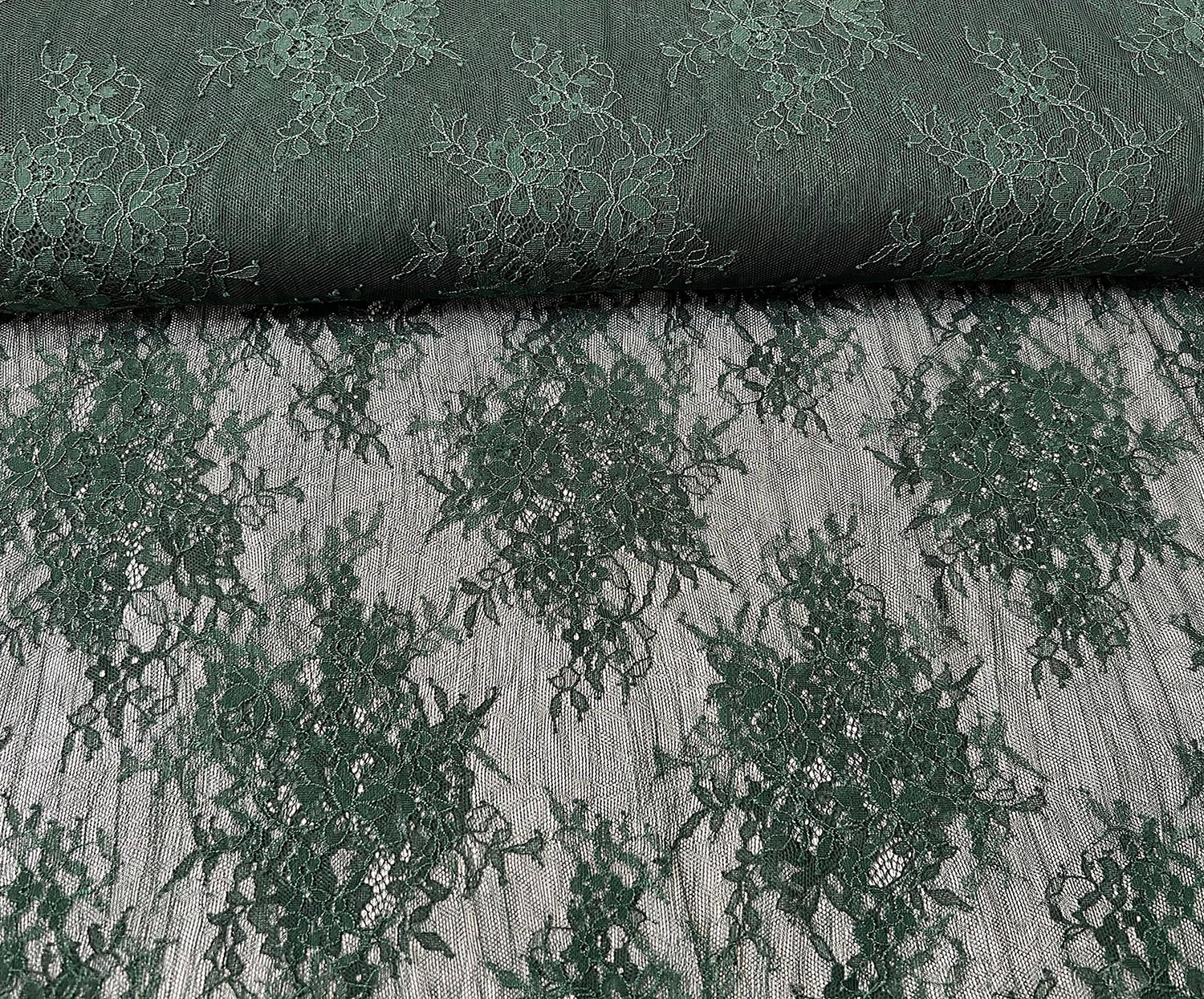 ABİYELİK DANTEL KUMAŞ - YEŞİL