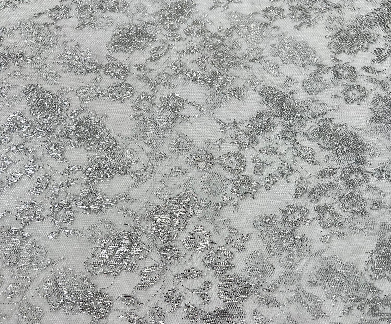 SİMLİ ABİYELİK DANTEL KUMAŞ - GÜMÜŞ