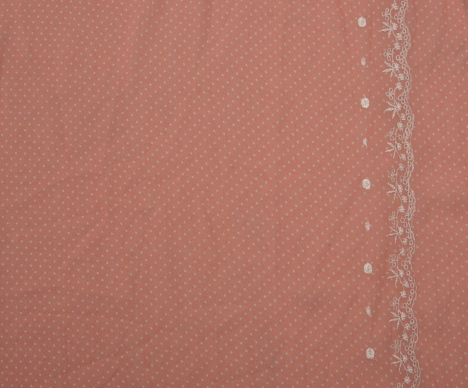 PUANTİYE DESENLİ ŞİFON KUMAŞ - PUDRA