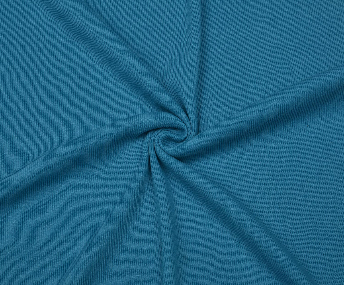 RIB KNIT FABRIC - TURQUOISE