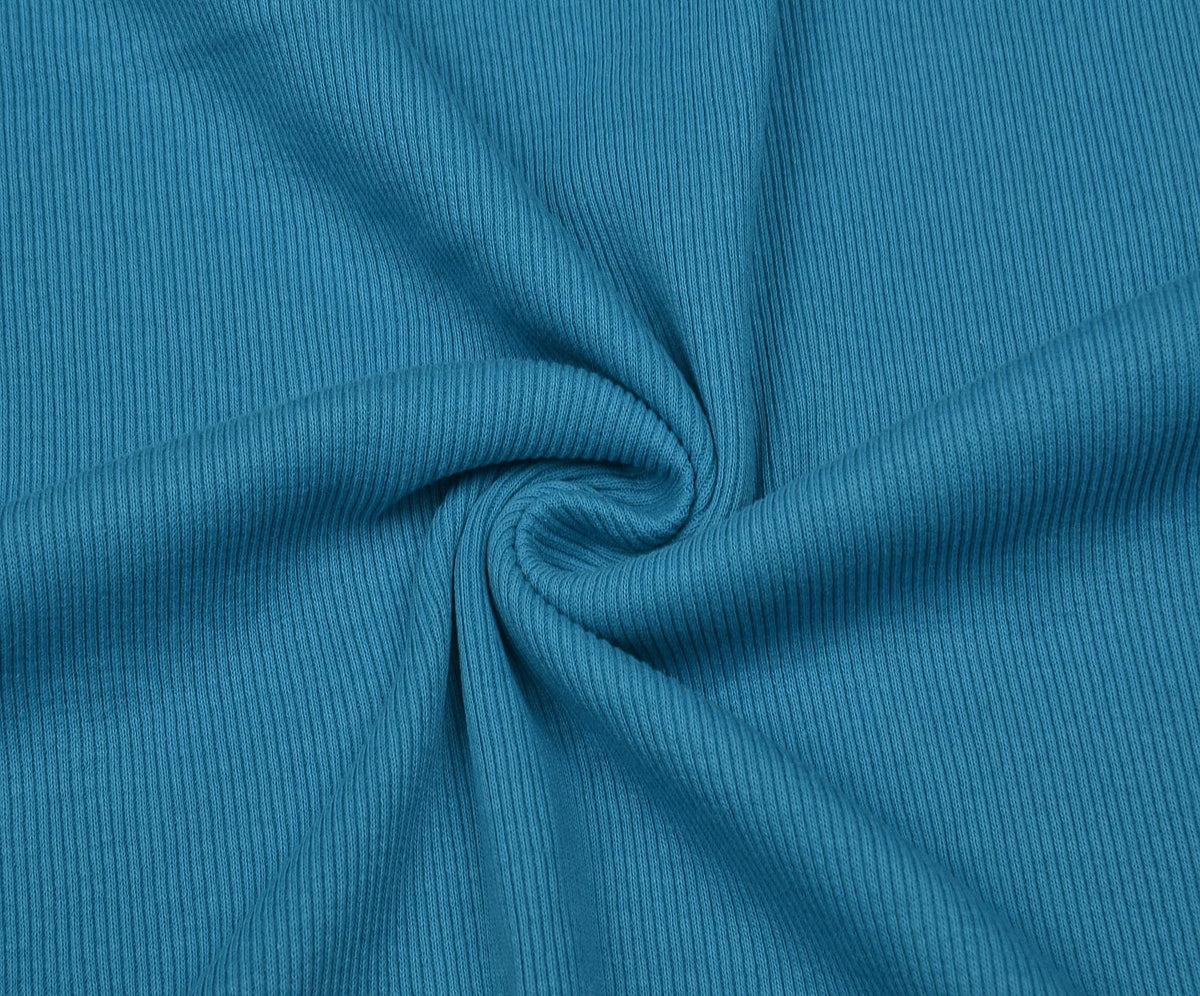 RIB KNIT FABRIC - TURQUOISE