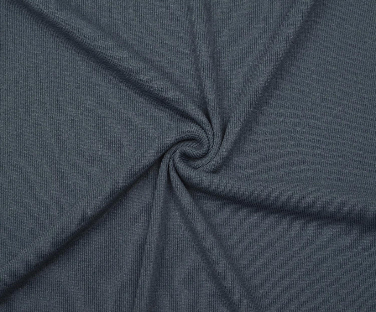 RIB KNIT FABRIC - INDIGO