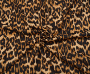 LEOPAR DESENLİ KREP KUMAŞ - TABA