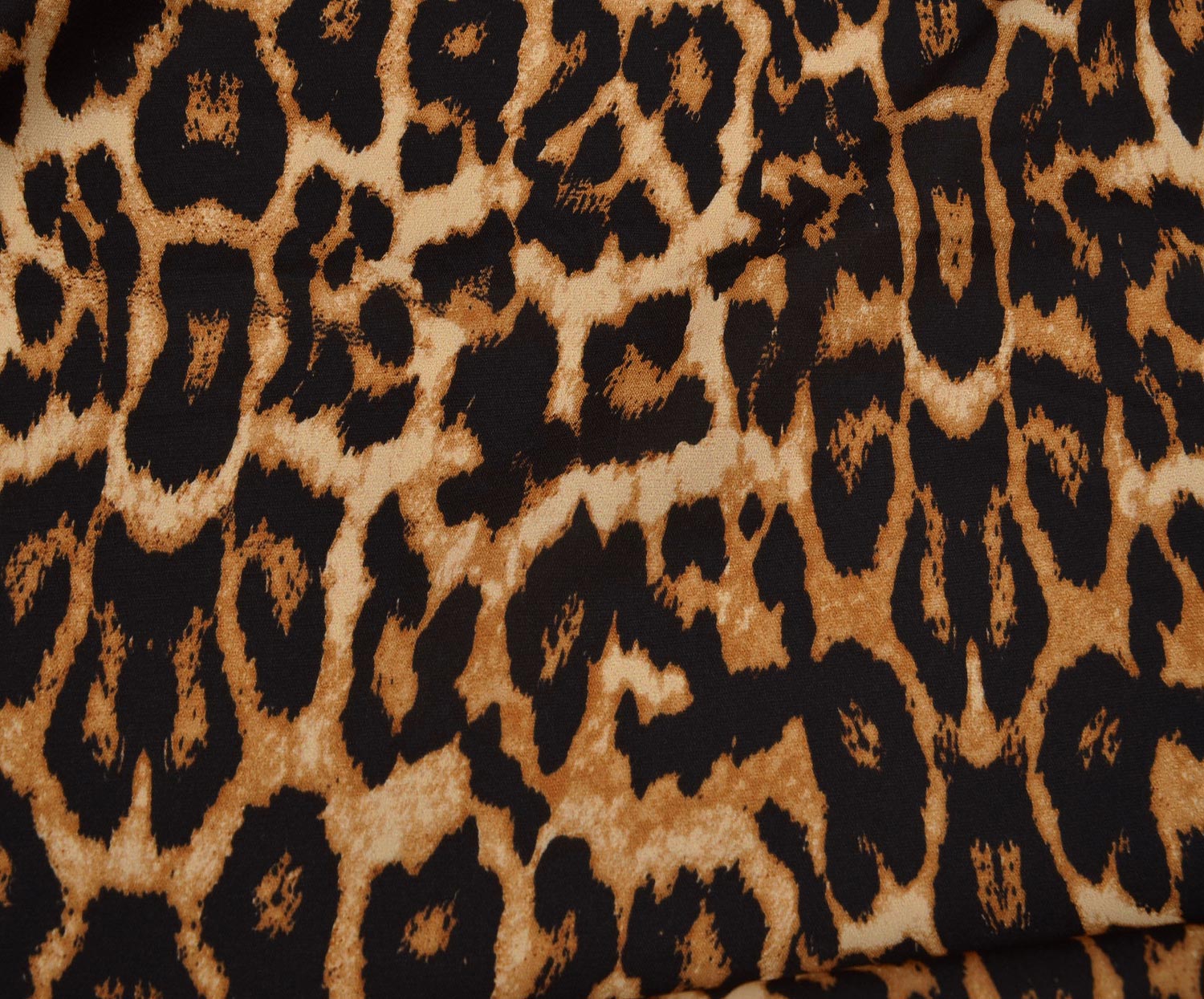 LEOPAR DESENLİ KREP KUMAŞ - TABA