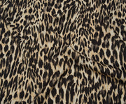 LEOPAR DESENLİ KREP KUMAŞ - BEJ