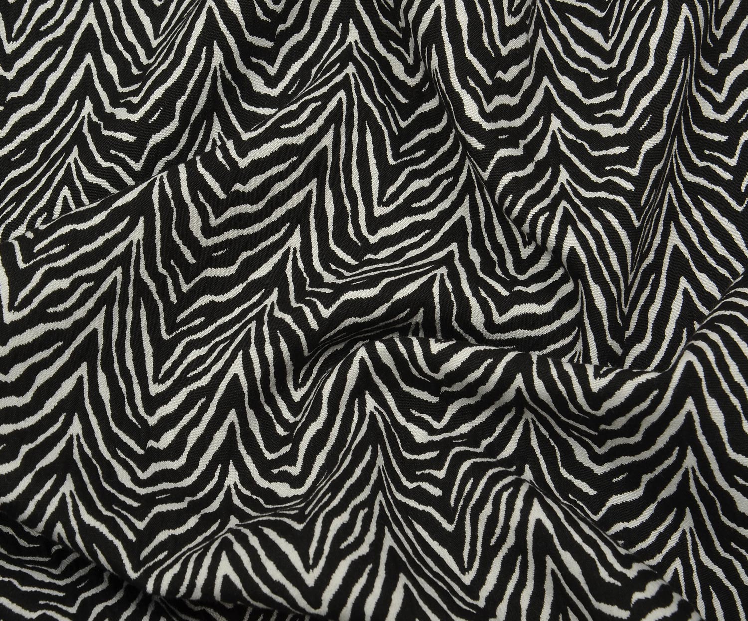 ZEBRA DESENLİ KUMAŞ - SİYAH