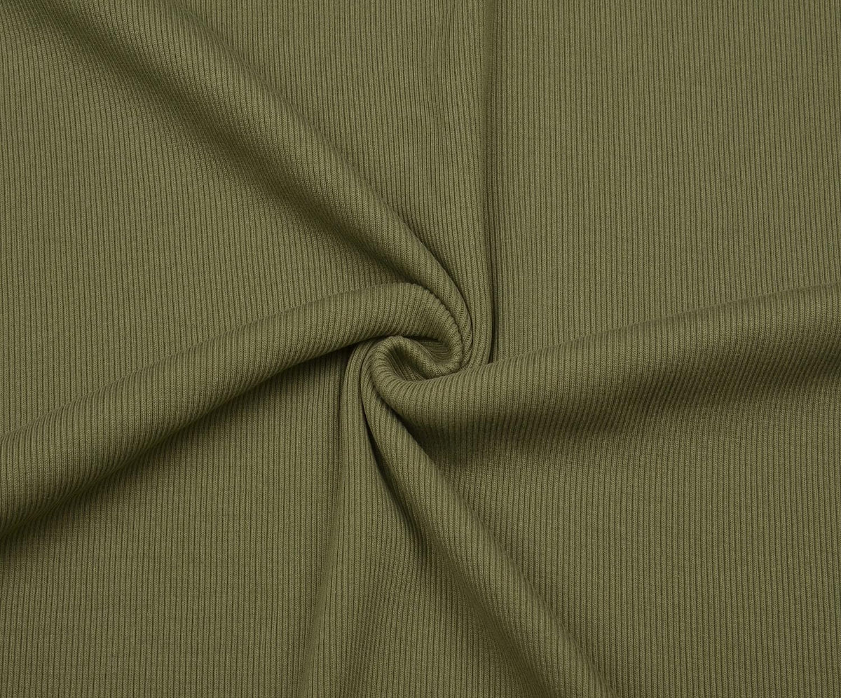 RIB KNIT FABRIC - KHAKI