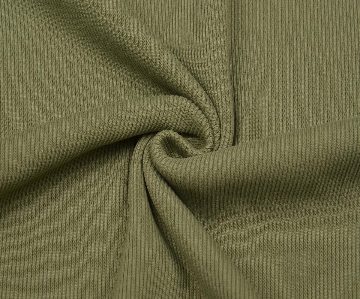 RIB KNIT FABRIC - KHAKI
