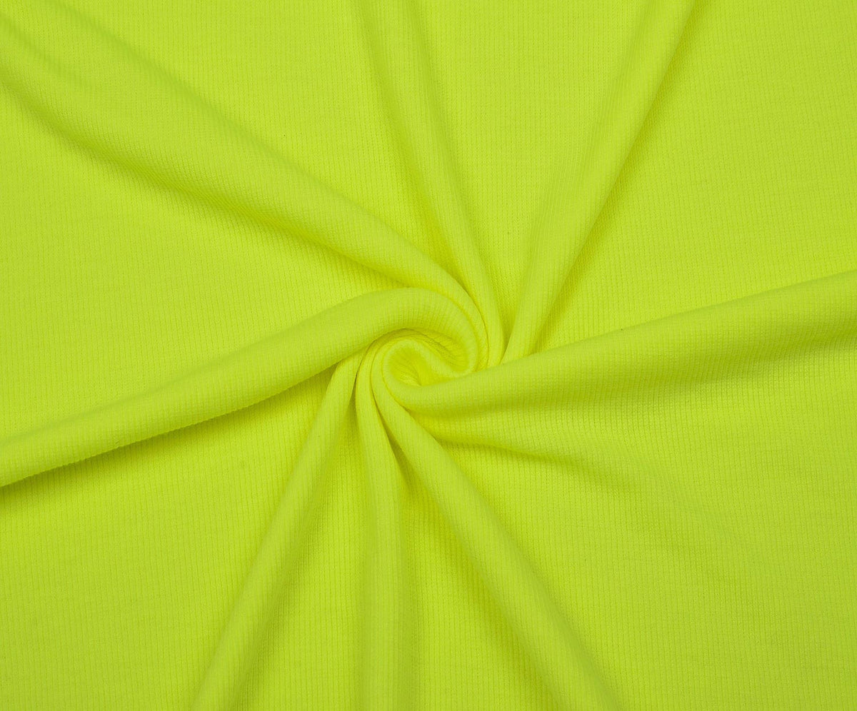 RIB KNIT FABRIC - NEON YELLOW