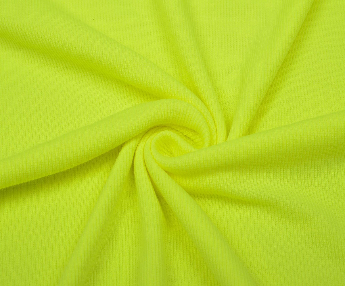 RIB KNIT FABRIC - NEON YELLOW