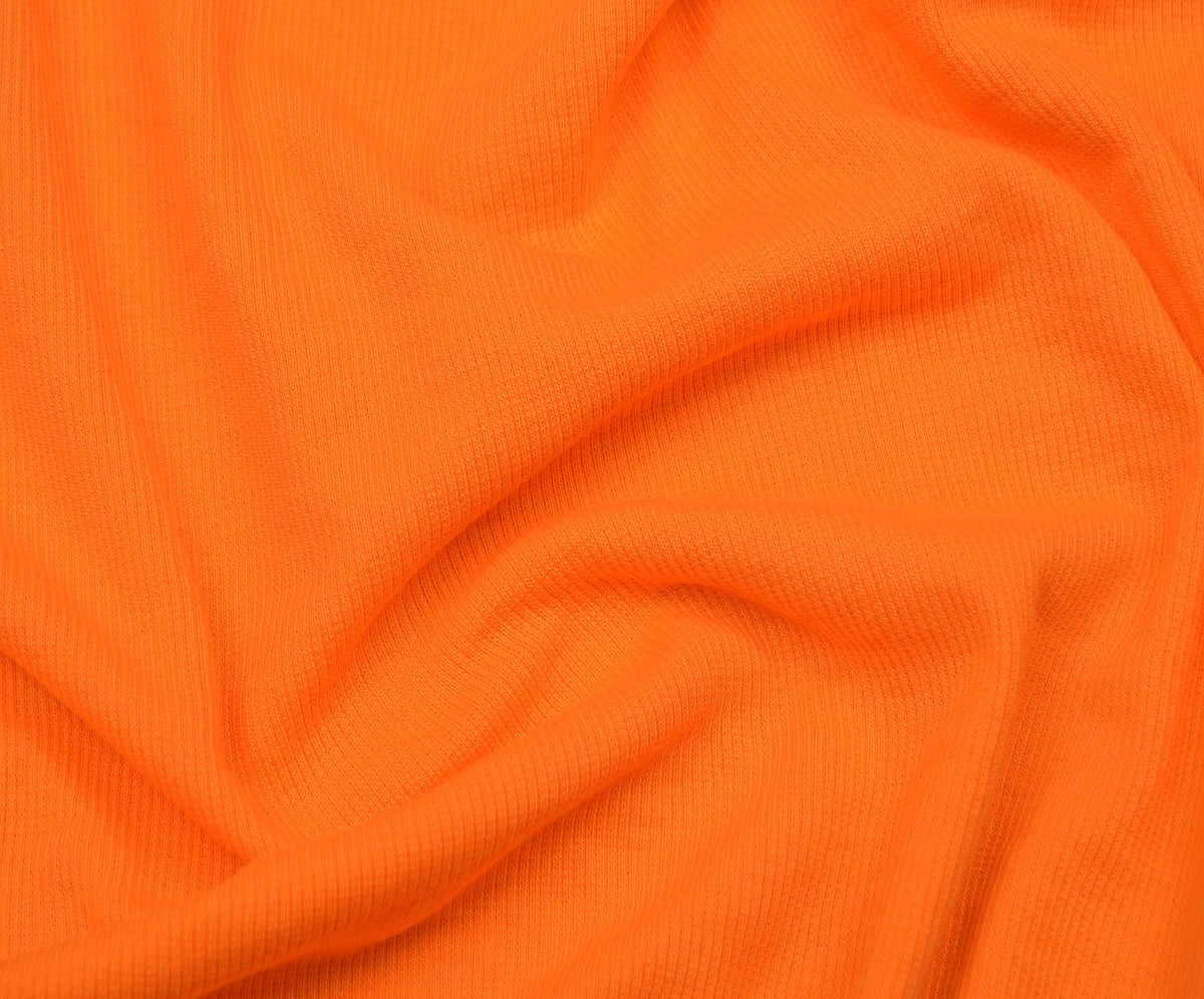 RIB KNIT FABRIC - NEON ORANGE