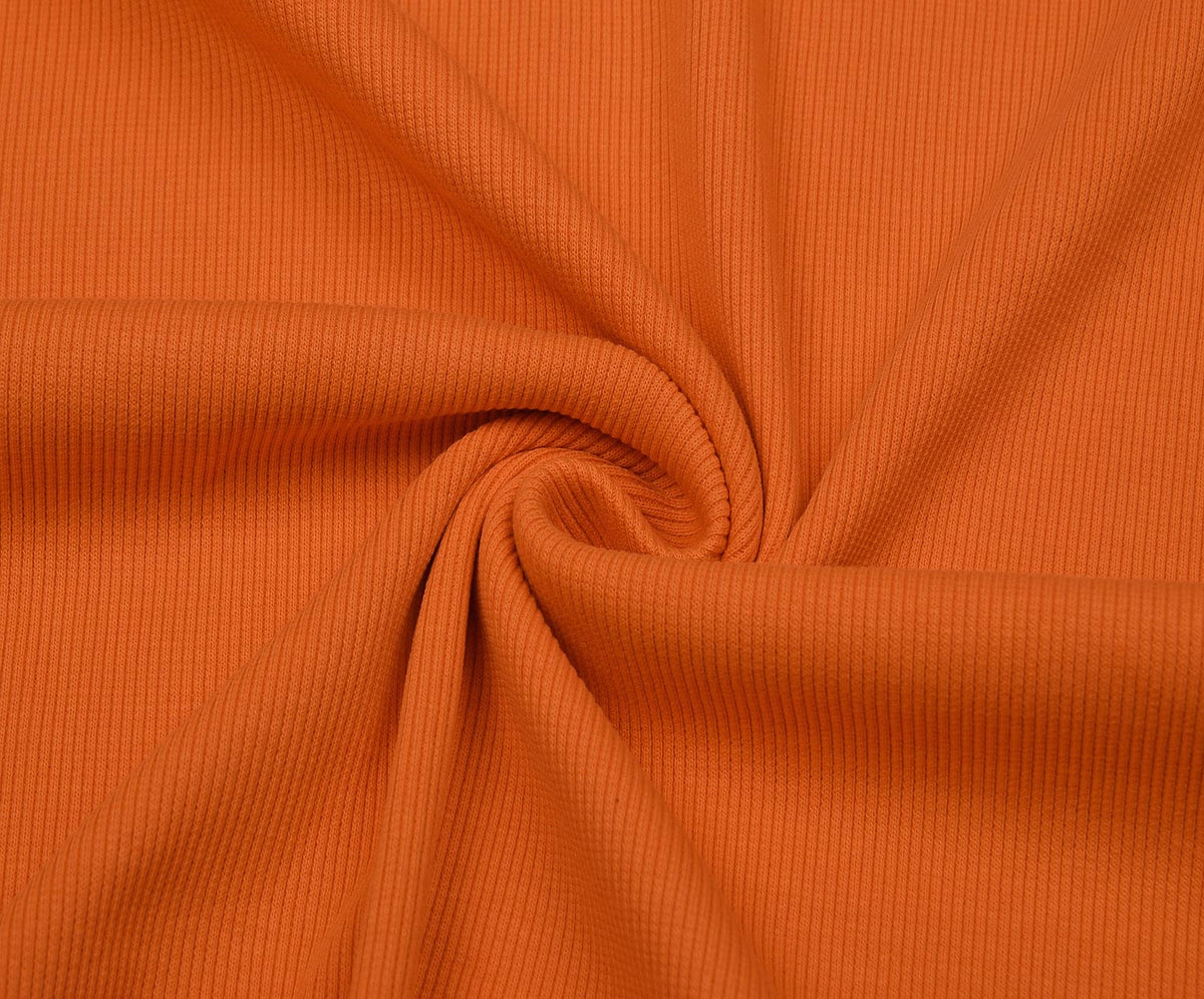 RIB KNIT FABRIC - ORANGE