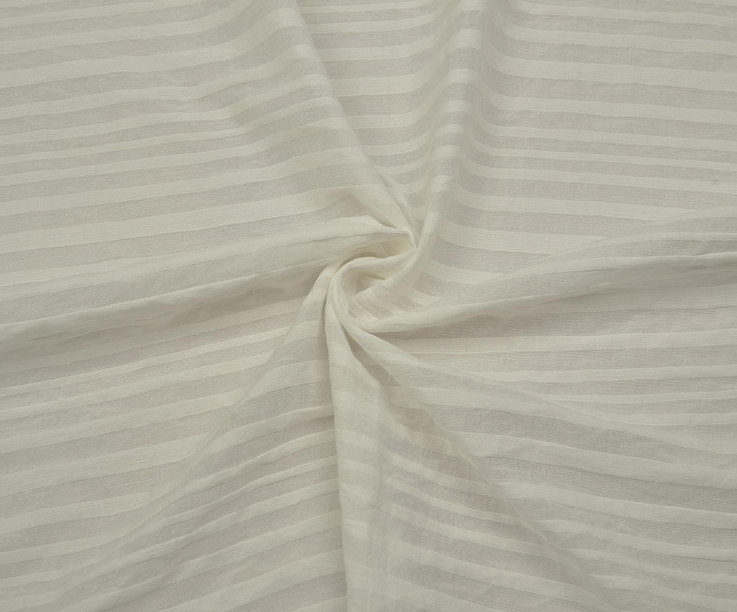 STRIPED VISCOSE FABRIC - ECRU