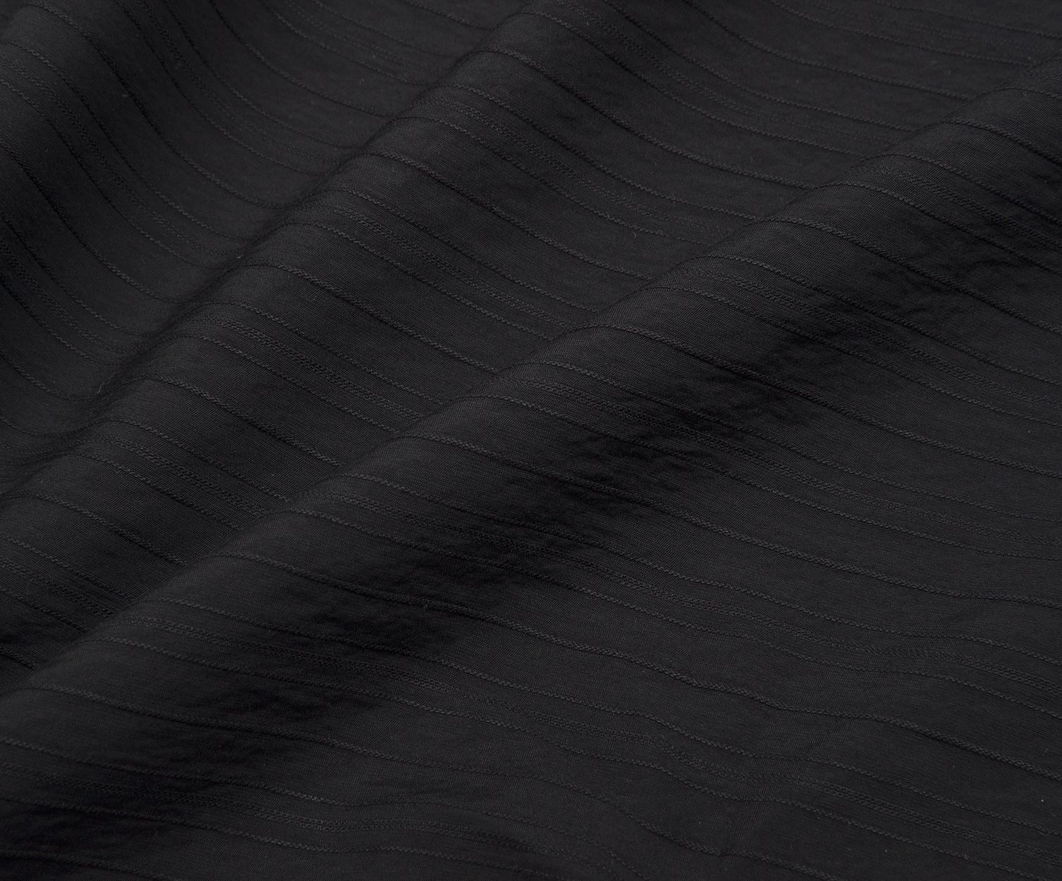 STRIPED VISCOSE FABRIC - BLACK