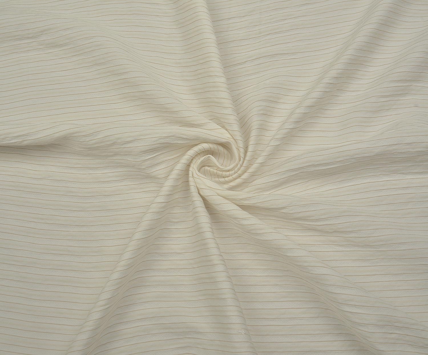 STRIPED VISCOSE FABRIC - ECRU