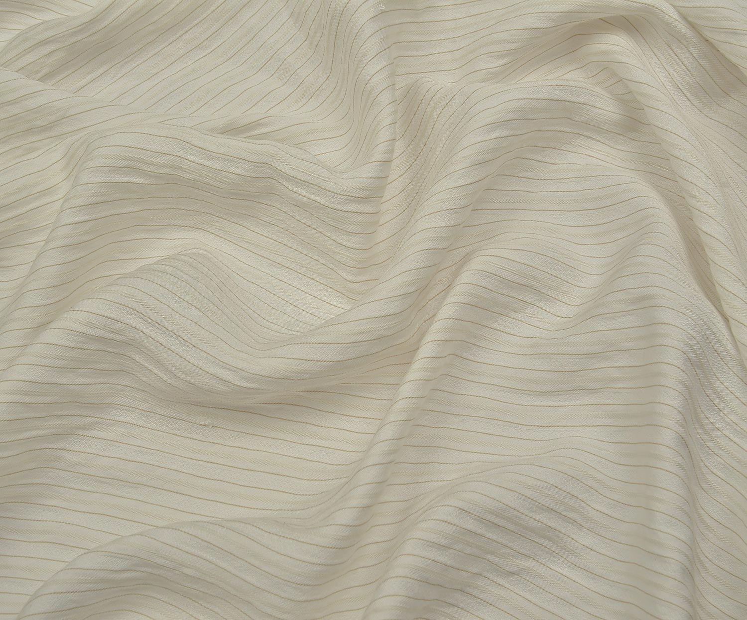 STRIPED VISCOSE FABRIC - ECRU