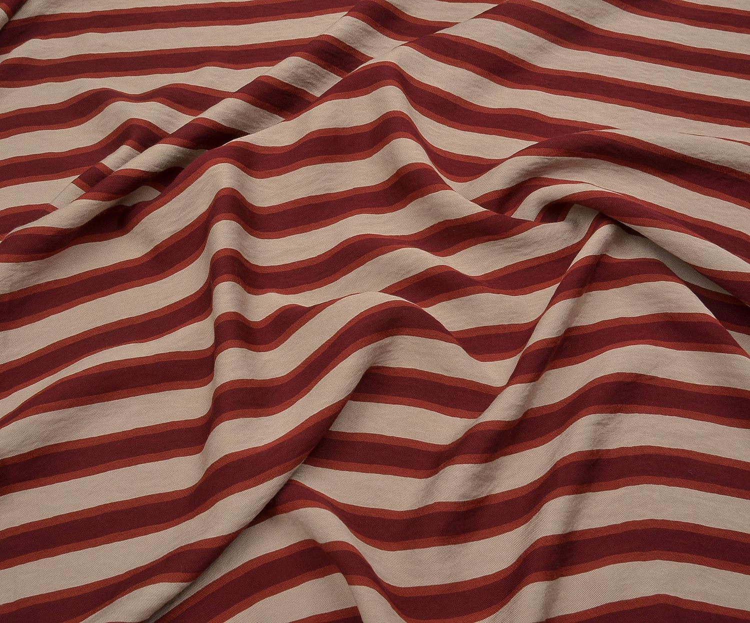 STRIPED VISCOSE FABRIC - BURGUNDY