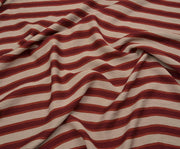 STRIPED VISCOSE FABRIC - BURGUNDY