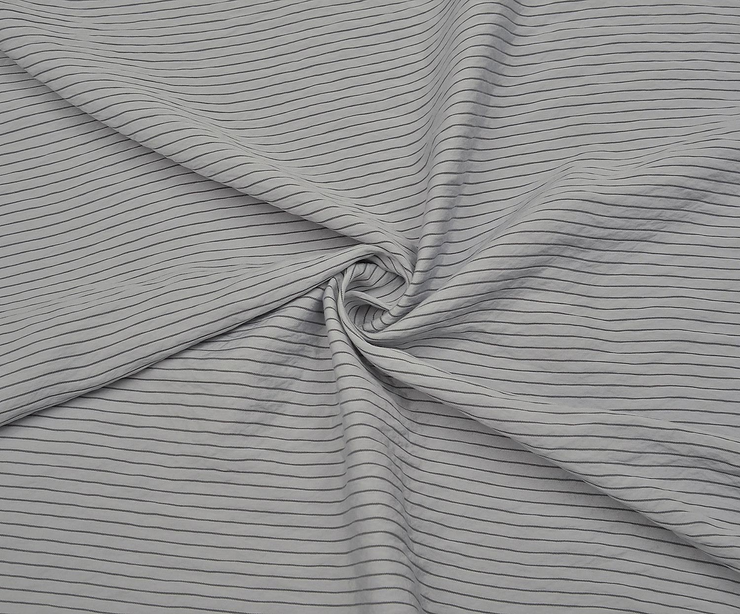 STRIPED VISCOSE FABRIC - GRAY