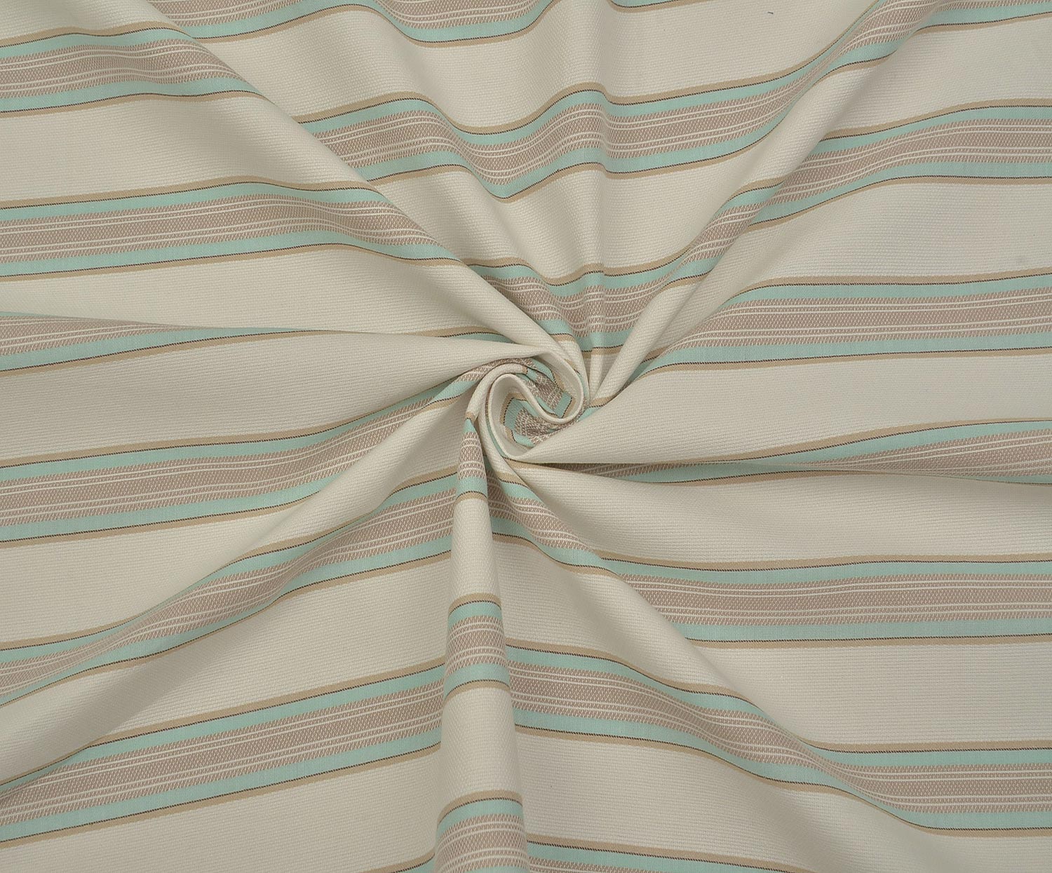 STRIP PATTERNED COTTON FABRIC - ECRU