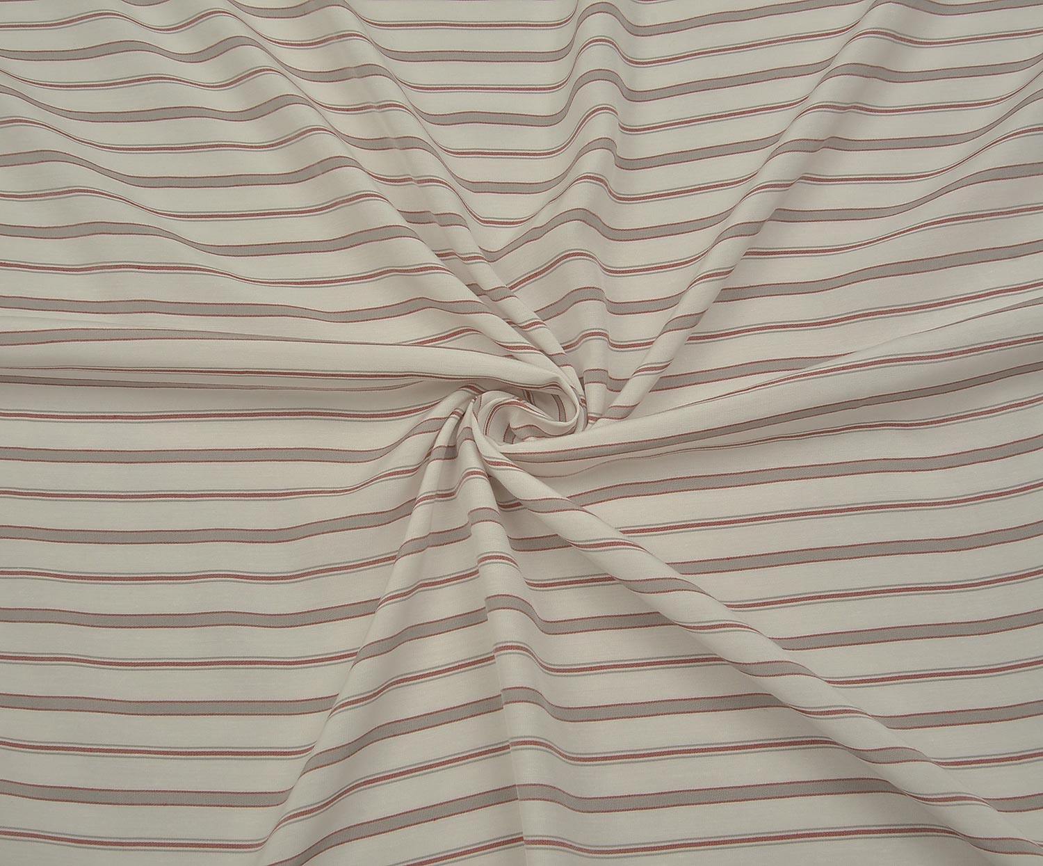 STRIPED VISCOSE FABRIC - ECRU