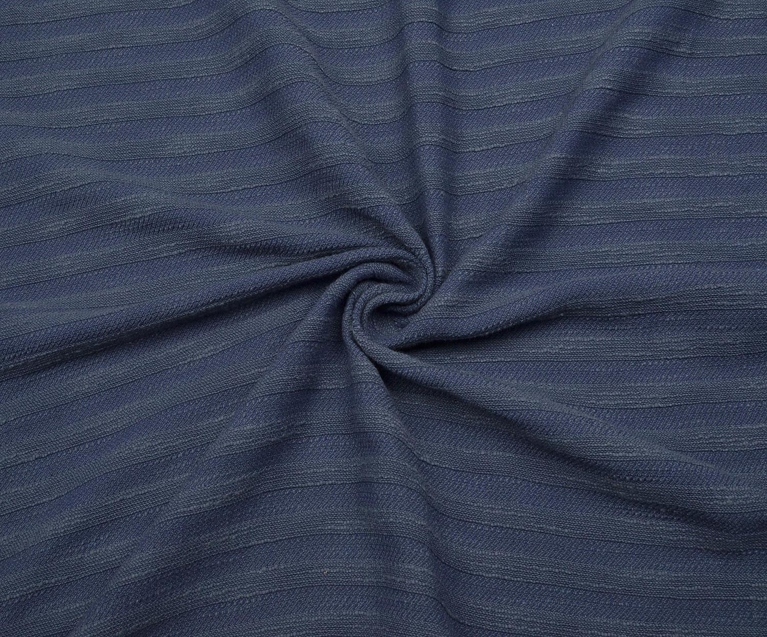STRIPED COTTON FABRIC - NAVY
