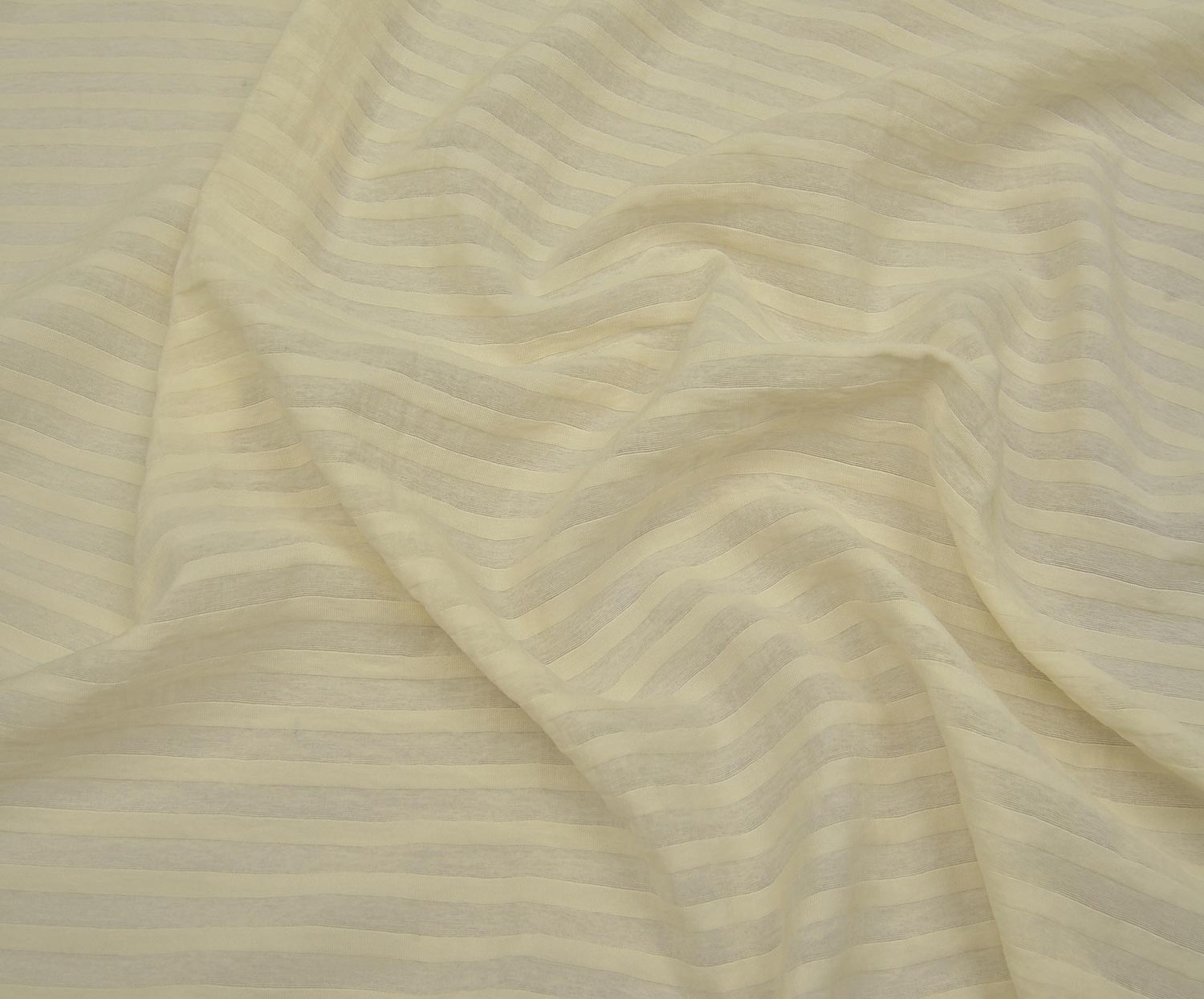 STRIPED VISCOSE FABRIC - CREAM