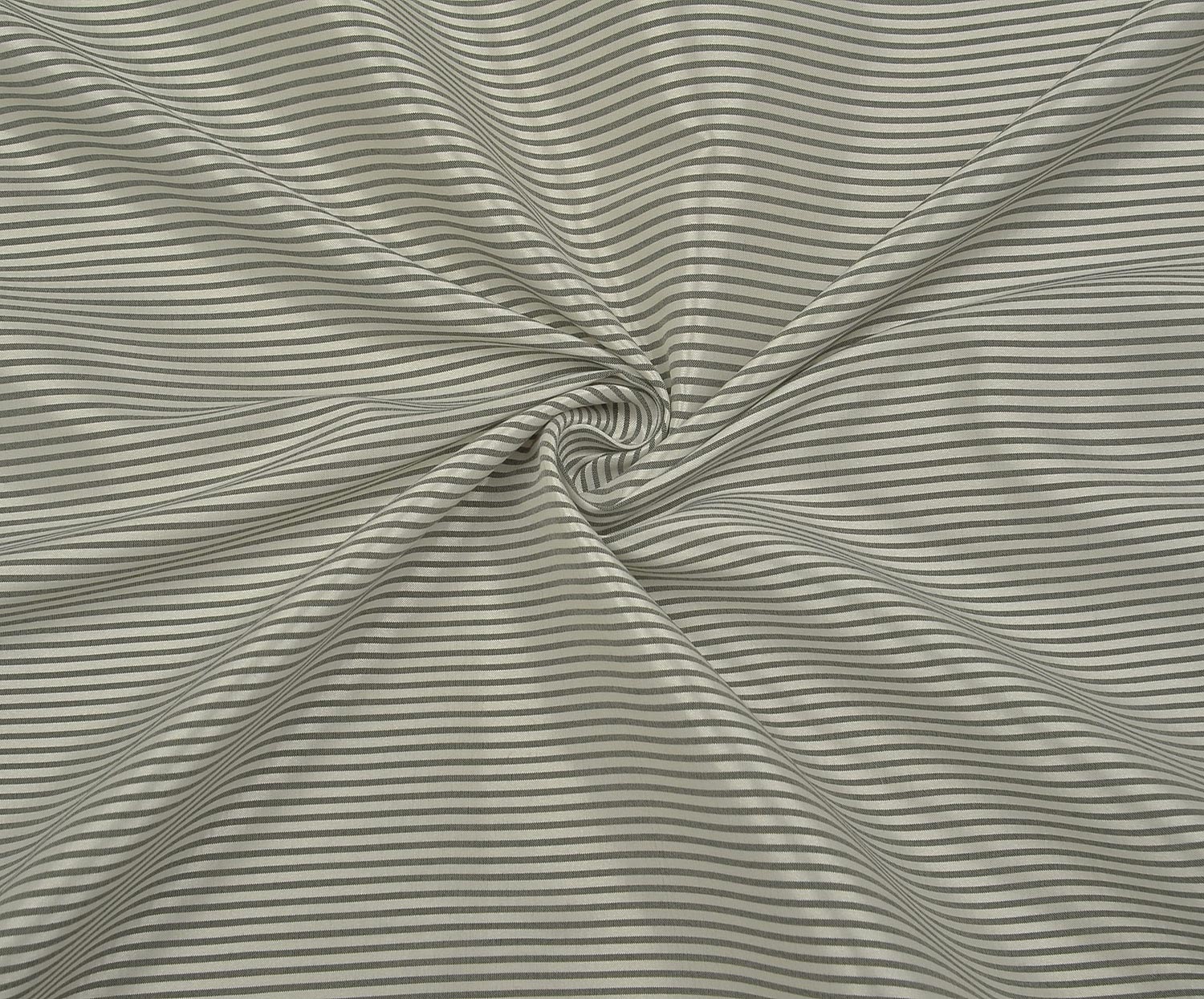 STRIPED SHIRTING COTTON FABRIC - SILVER