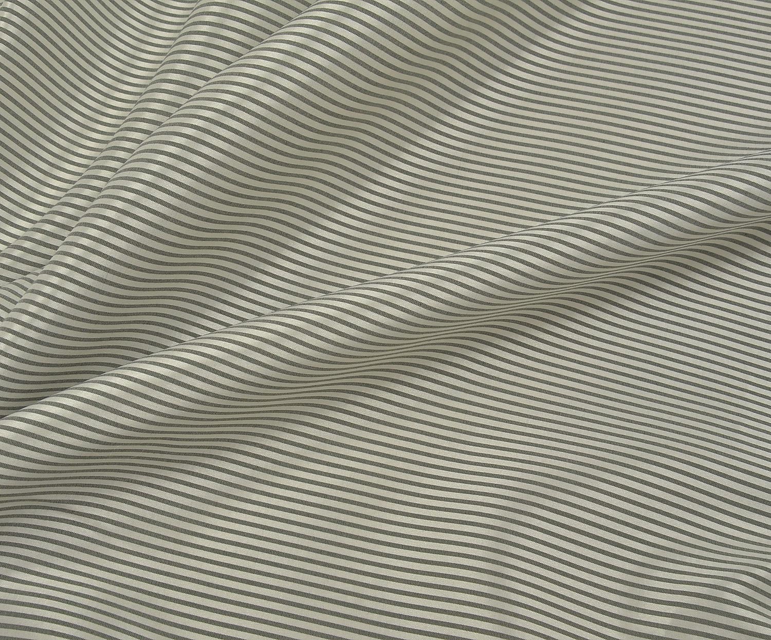 STRIPED SHIRTING COTTON FABRIC - SILVER