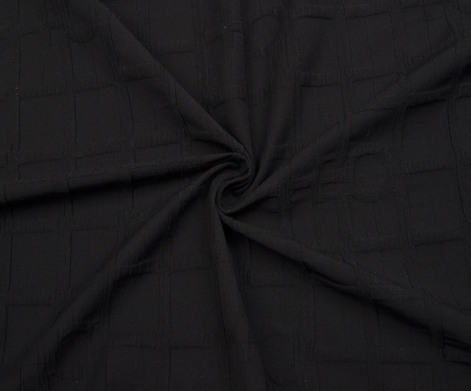 PATTERNED LYCRA COTTON FABRIC - BLACK