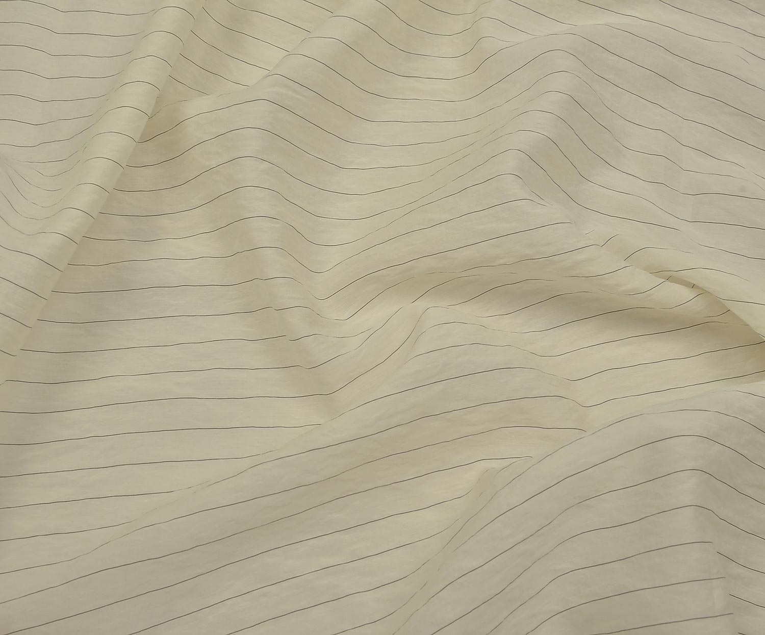 STRIPED TENCEL FABRIC - CREAM