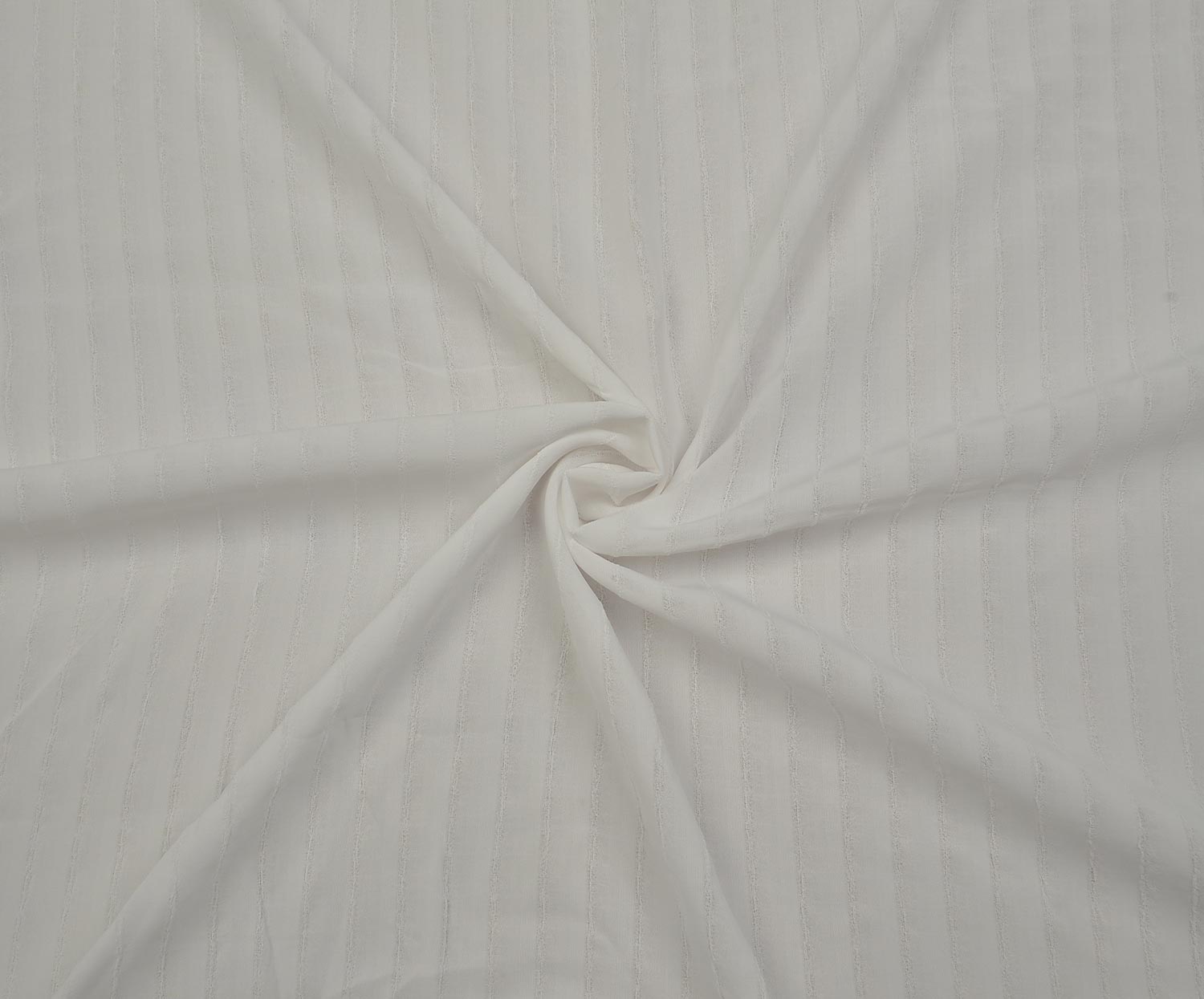 STRIPED VISCOSE FABRIC - WHITE