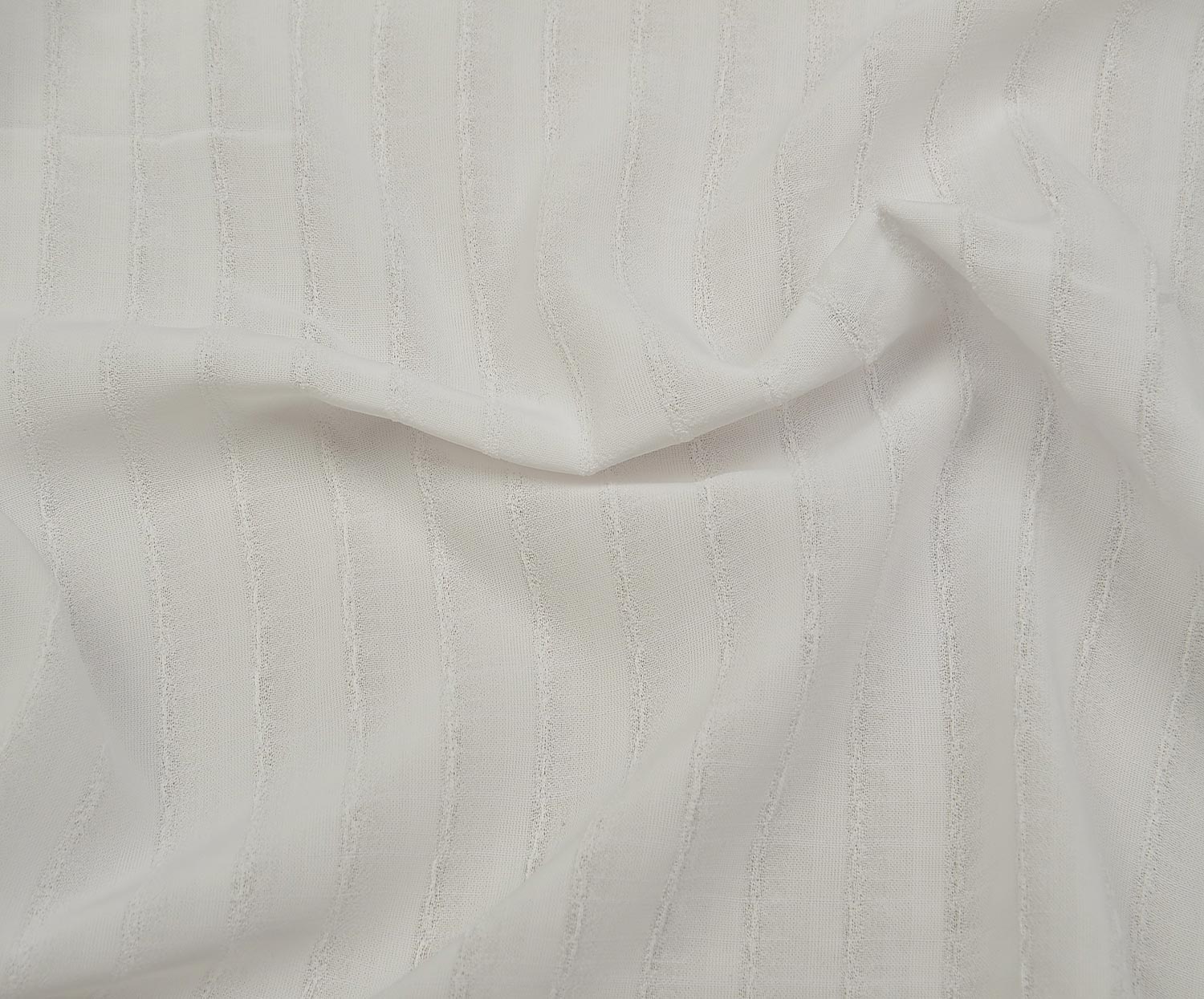 STRIPED VISCOSE FABRIC - WHITE