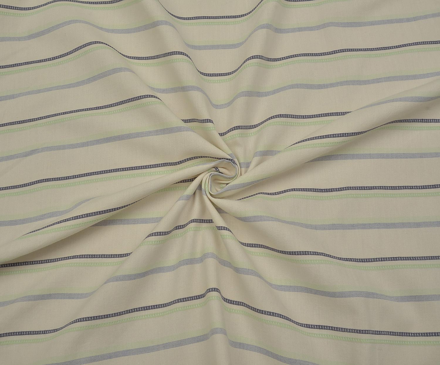 STRIPED SHIRTING COTTON FABRIC - CREAM