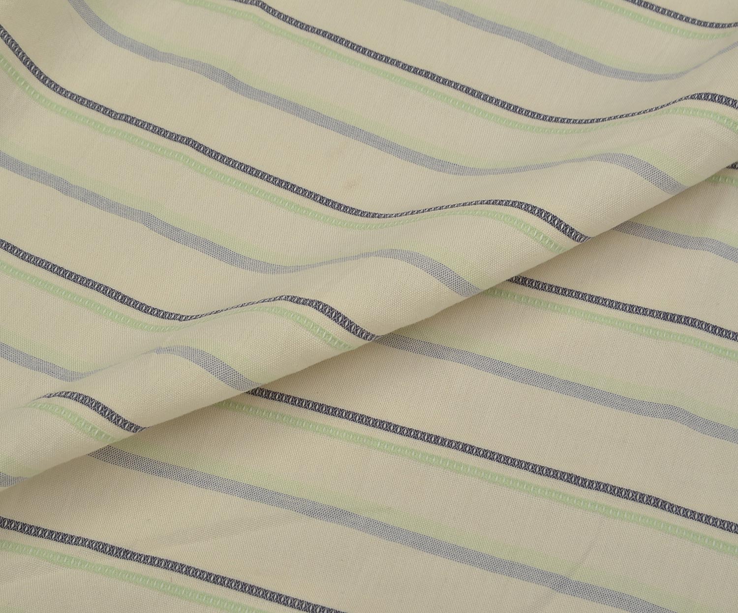 STRIPED SHIRTING COTTON FABRIC - CREAM