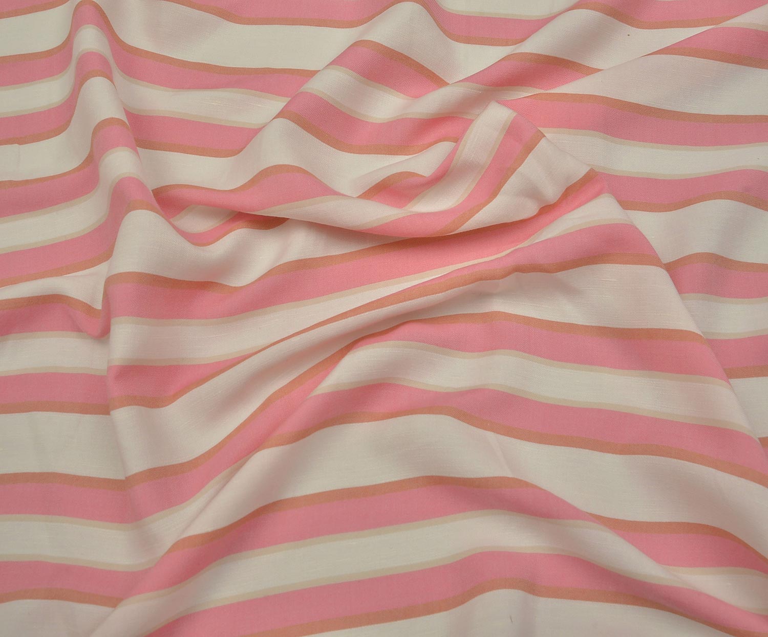 STRIPED COTTON LINEN FABRIC - PINK