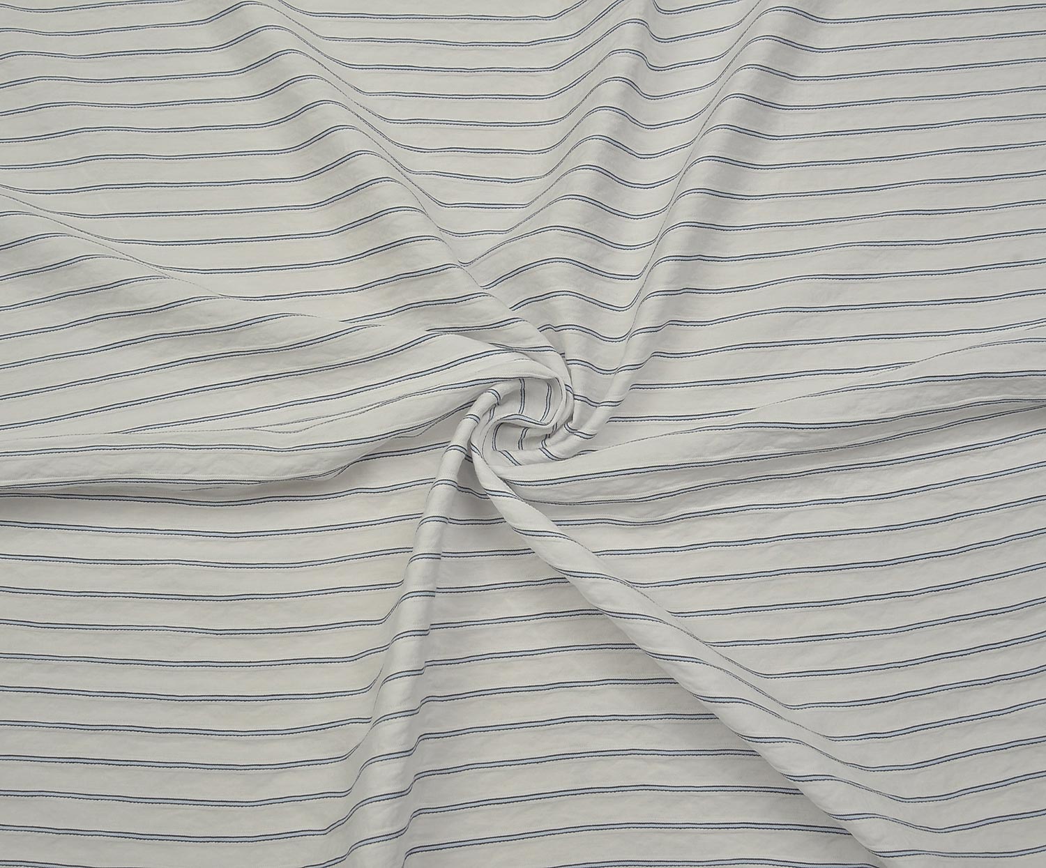 STRIPED COTTON FABRIC - ECRU